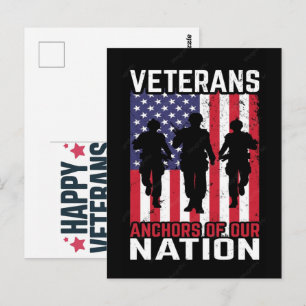 Cartão Postal design de camiseta de veterano design tipográfico