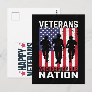 Cartão Postal design de camiseta de veterano design tipográfico