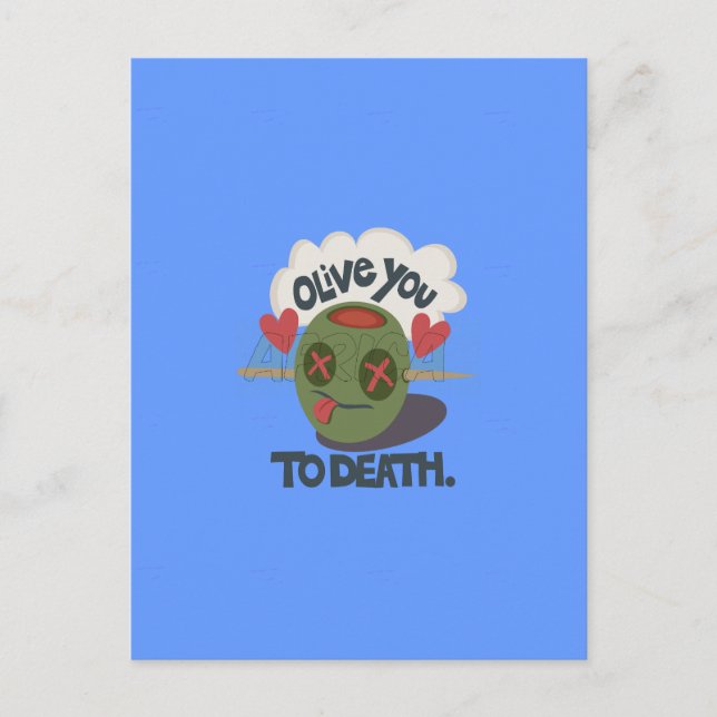 Cartão Postal Design De Carinha Engraçado "Olive My Heart" (Frente)