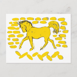 Cartão Postal Design de cavalo amarelo