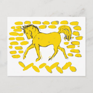 Cartão Postal Design de cavalo amarelo