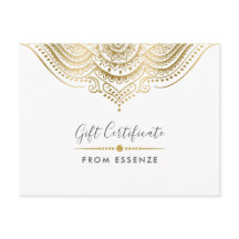 Design de Certificado de Presente de Mandala Doura