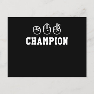 Cartão Postal Design de Champ de Campeão de Tesoura de Papel Roc