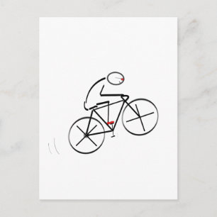 Cartão Postal Design de Ciclista Estilizado