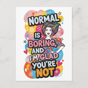 Cartão Postal Design de Citação Negrita Pop Art que Empodera Mul