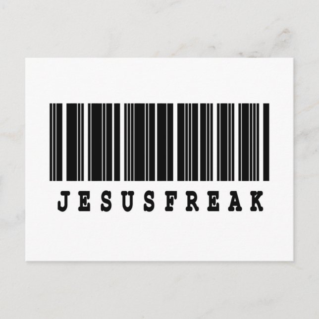 Cartão Postal design de código de barras do jesus freak (Frente)