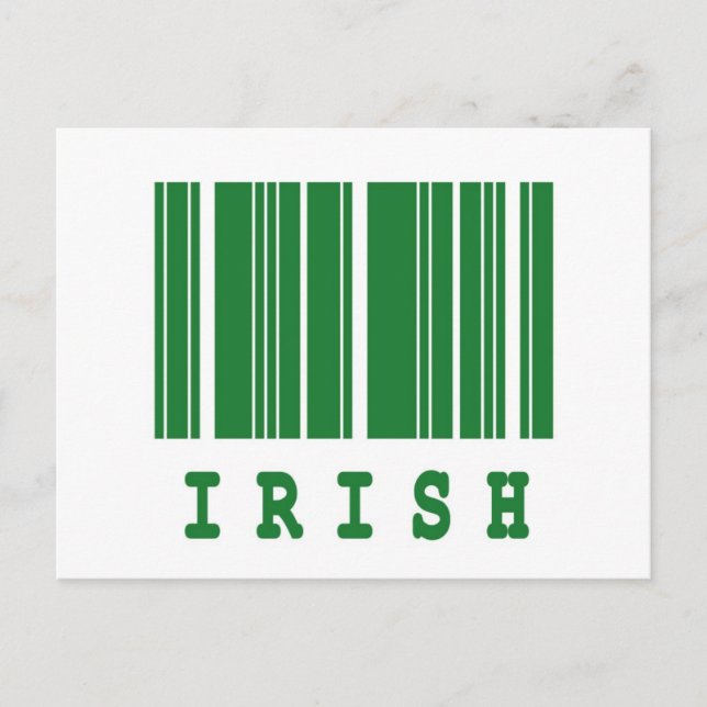 Cartão Postal design de código de barras irlandês (Frente)