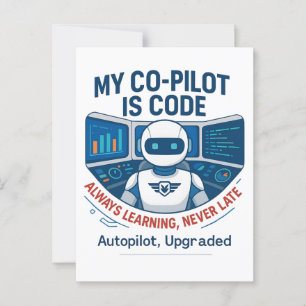 Cartão Postal Design de Código do Co-Piloto de Inteligência Arti