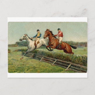 Cartão Postal design de colheita de cavalos