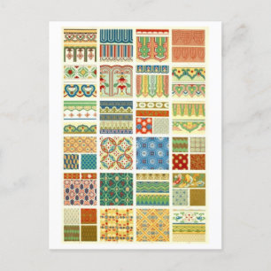Cartão Postal Design de colheita para Tecidos geométricos/têxtei