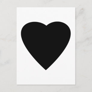 Cartão Postal Design de Coração de Amor Negro e Branco.