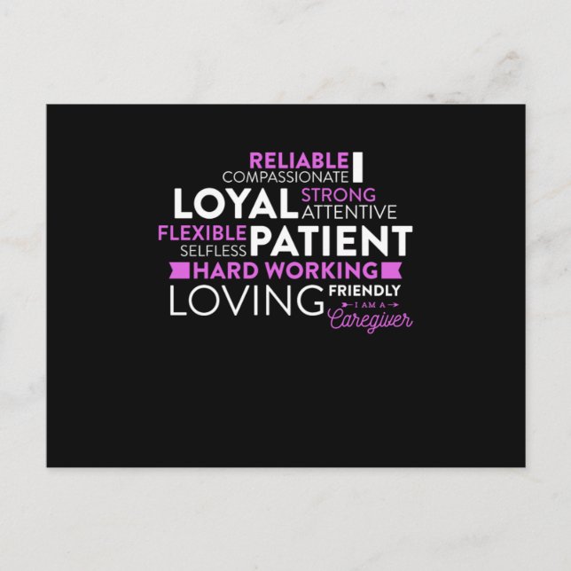 Cartão Postal Design De Cuidador Eu Sou Um Cuidador (Frente)