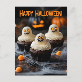 Cartão Postal Design de cupcakes de Halloween Spooky
