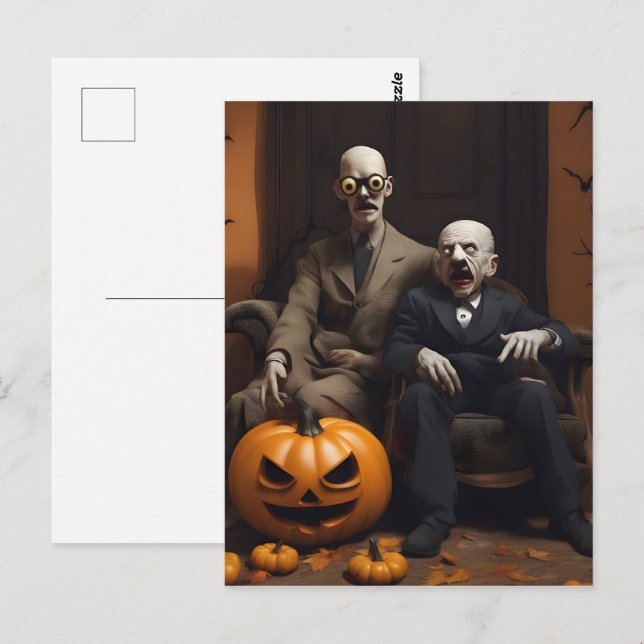 Cartão Postal Design de decoração de Halloween (Frente/Verso)