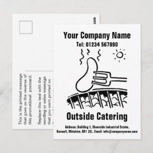 Cartão Postal Design de desenho animado de catering para persona