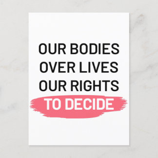 Cartão Postal Design de Direitos de Aborto de Escolha Pró