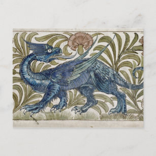 Cartão Postal design de 'Dragão' para um azulejo (c/c no papel)