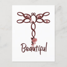 Design de Dragonfly Red Floral "Linda"