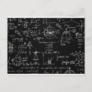 Cartão Postal Design de Equações de Quadro Negro de Matemática e