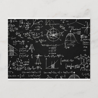 Cartão Postal Design de Equações de Quadro Negro de Matemática e