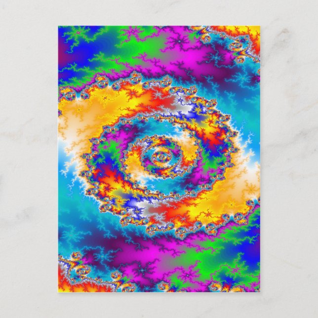 Cartão Postal Design de espiral colorida: (Frente)