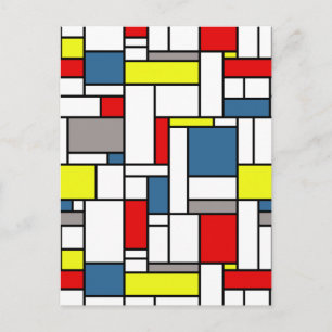 Cartão Postal Design de estilo Mondrian
