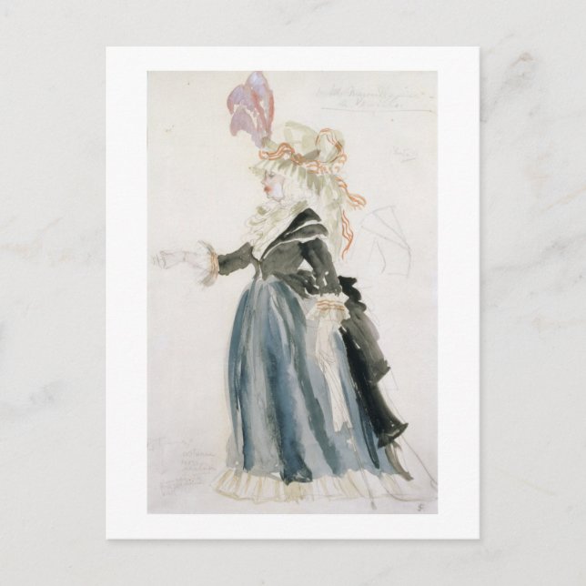 Cartão Postal Design de fantasia de 'Misa Sert' como 'Une Dame d (Frente)