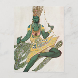 Cartão Postal Design de fantasia para Nijinsky como o 'Deus Azul