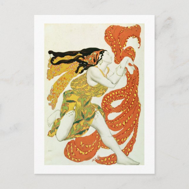 Cartão Postal Design de fantasia para um bacchante em 'Narcisse' (Frente)