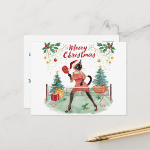 Cartão Postal Design de Festa de Natal de Pickleball Feliz Natal