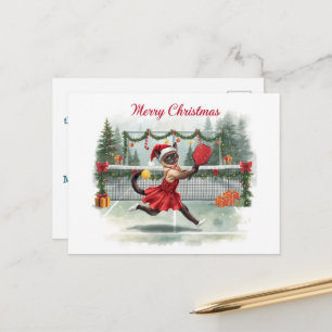 Cartão Postal Design de Festa de Natal de Pickleball Feliz Natal