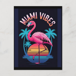 Cartão Postal Design de Flamingo de Verão Vibes de Miami-63454