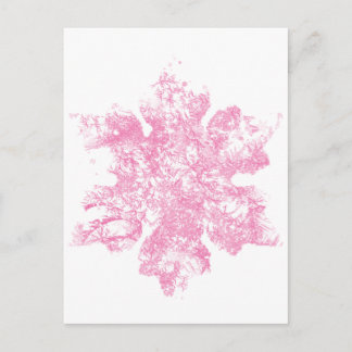 Cartão Postal Design de Floco de Neve, Snowflake, Rosa