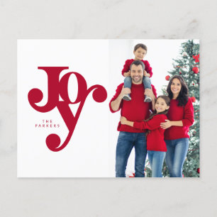 Cartão Postal Design de foto de JOY com letra de mão