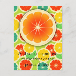 Cartão Postal Design de Fruta de Citros Frescos, Coloração Gira