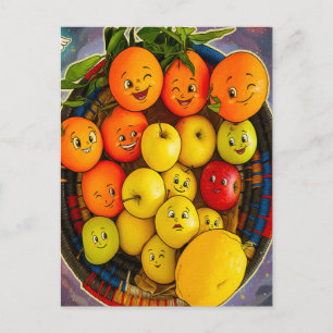 CARTÃO POSTAL DESIGN DE FRUTA ENGRAÇADO