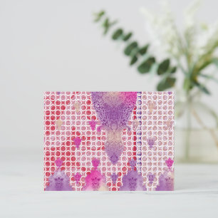 Cartão Postal design de fundo roxo com pontos