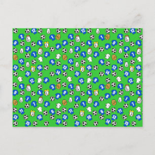 Cartão Postal Design de Futebol com Camisas Azuis