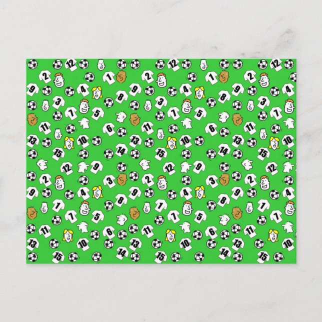 Cartão Postal Design de futebol com camisas brancas (Frente)