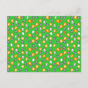 Cartão Postal Design de Futebol com Camisas Douradas