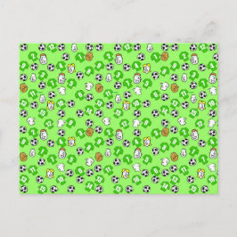 Cartão Postal Design de futebol com camisas verdes