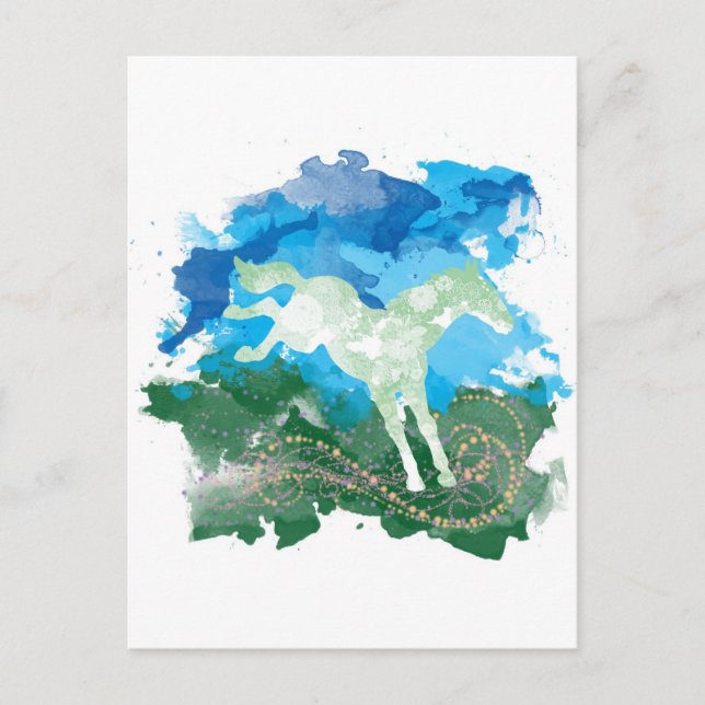 Cartão Postal Design de galopagem (Frente)