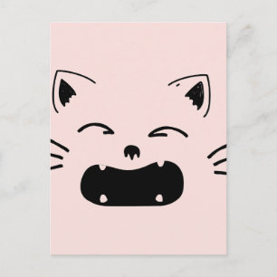 Cartão Postal Design de gato fofo Arte de felino adorável