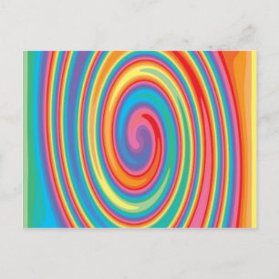 Cartão Postal Design de giro-rosca colorido