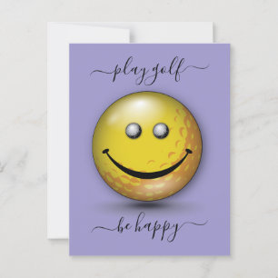 Cartão Postal Design de Golfista Feliz Elegante Minimalista