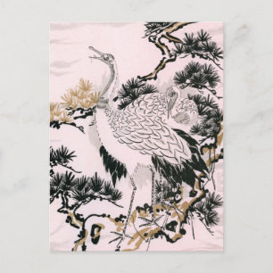 Cartão Postal Design de guindaste japonês