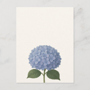 Cartão Postal Design de Ilustração Botânica de Hydrangea Azul