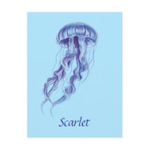 Design de ilustração da medusa roxa personalizada