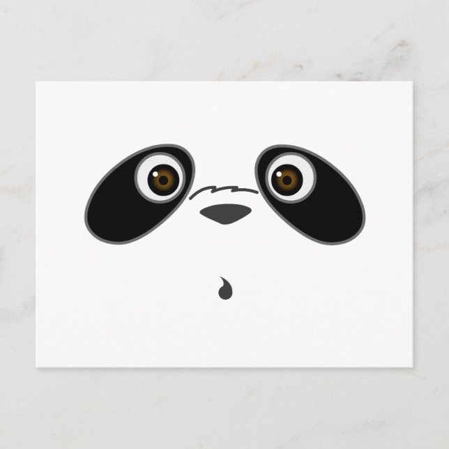 Cartão Postal design de ilustração de Panda fofo legal por Kanji (Frente)