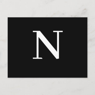 Cartão Postal Design de Inicial de Alfabeto Moderno Preto Person